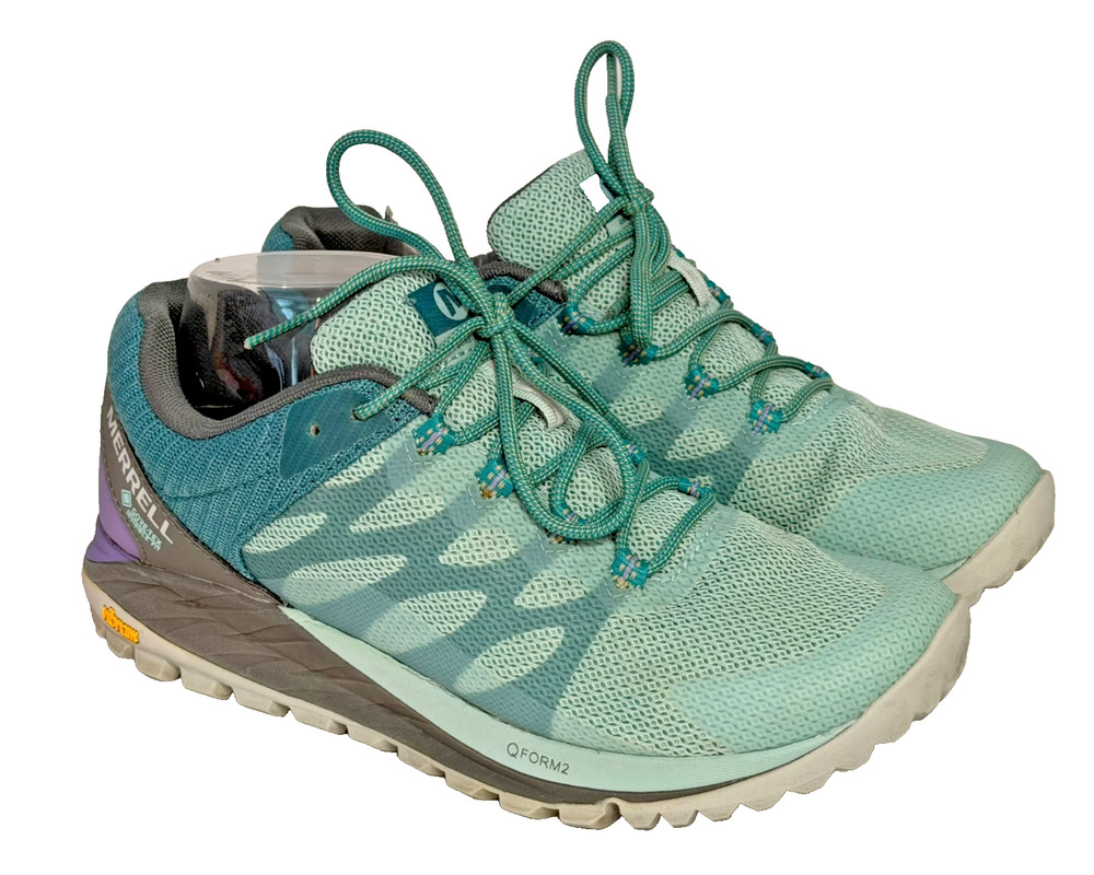 Merrell Antora 2 GTX Sz 9.5 Walking Shoes Outdoor Sneakers Port Aqua Waterproof